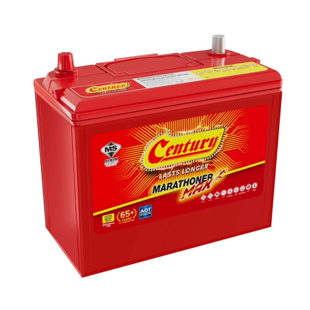 CENTURY MARATHONER MAX MF DIN60L — Imej rasmi siri; bentuk, saiz dan terminal berbeza mengikut model.